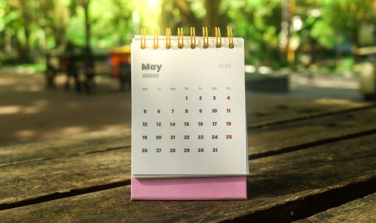 Calendar,Page,May,Of,The,Year,2025,On,The,Table